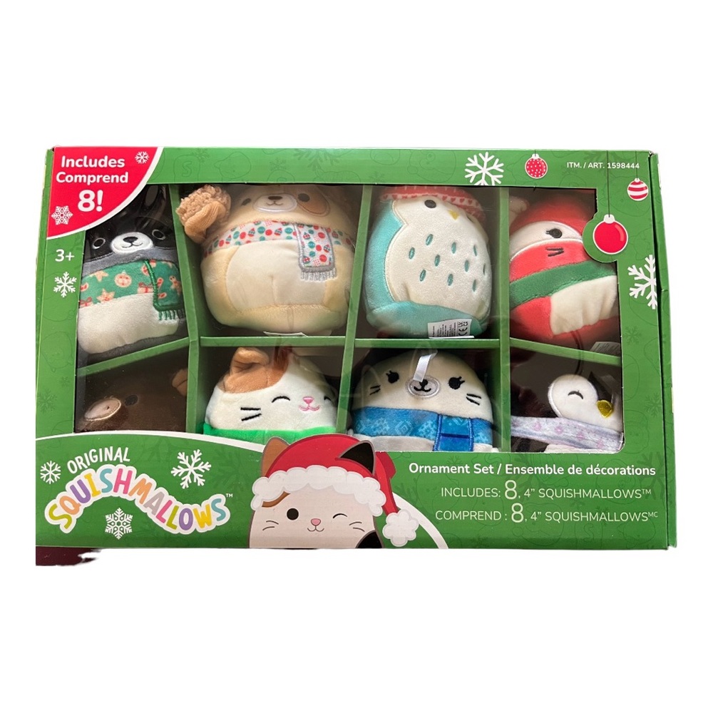 8 SQUISHMALLOWS ORIGINAL 8 ORNAMENTS BOX SET 2023 NEW RELEASE ONLY 1 LEFT - Picture 3 of 10